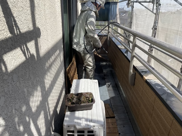 草加市　積水ハウス外壁塗装工事　高圧洗浄